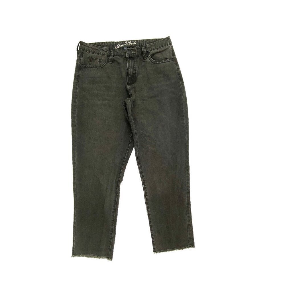 Universal Thread Raw Hem High Rise Straight Women's size 8 Black Denim Jeans